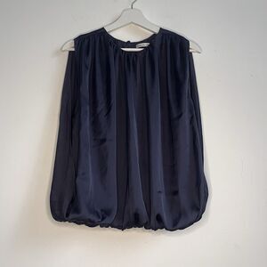 Abercrombie Fitch Bubble Hem Ruched Satin Top L